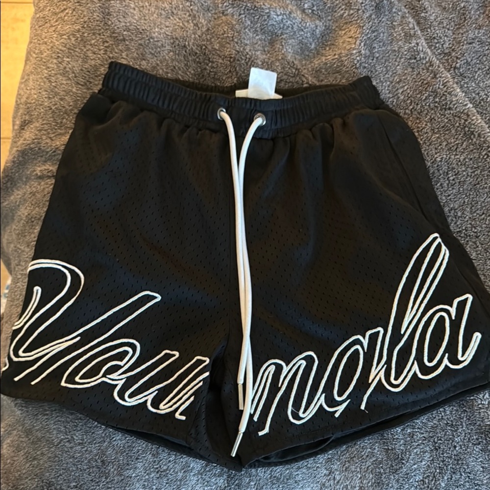 YoungLA Black Men's Shorts size S, athletic mesh